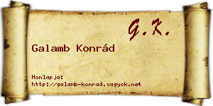 Galamb Konrád névjegykártya